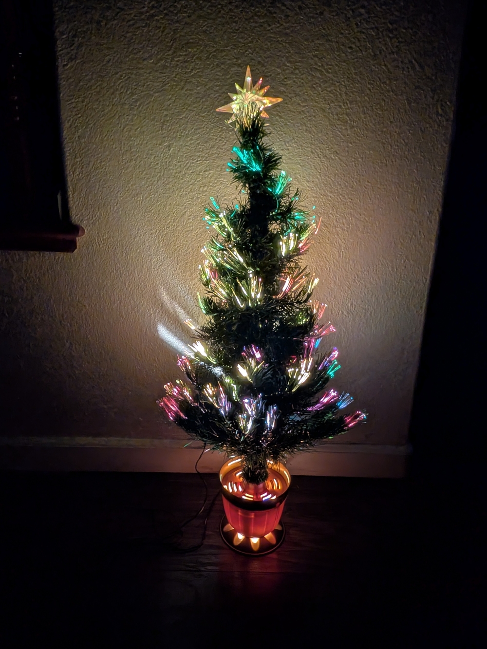 Fiber Optic Mini Christmas Tree with Multicolor Lights